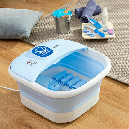 Innovagoods ®   Foldable foot spa 10 liters, bubble foot massager with vibration and infrared water heater, 10 rollers, pressure points feeling, rest, relaxation.