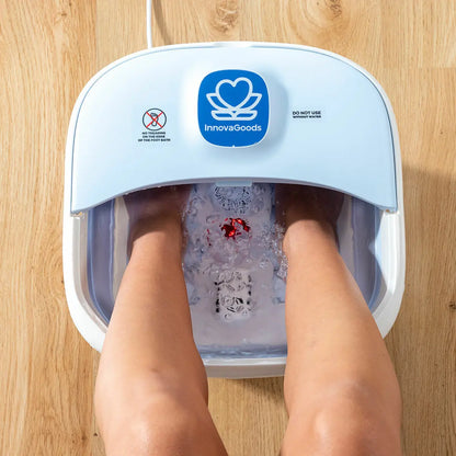 Innovagoods ®   Foldable foot spa 10 liters, bubble foot massager with vibration and infrared water heater, 10 rollers, pressure points feeling, rest, relaxation.