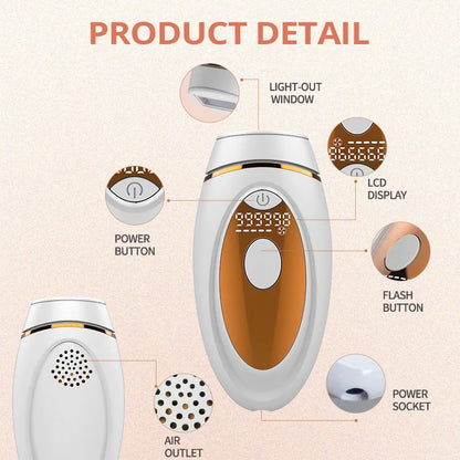 999900 Flashes IPL Epilator Laser Hair Removal LCD Display Painless Permanent Hair Remove Bikini Trimmer Portable Epilator