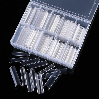 XXL Long Straight Square Shape Tips for Acrylic False Nail with Box Extra Long XL C Curve Tips Half Cover Nail Tip Manicure Tool