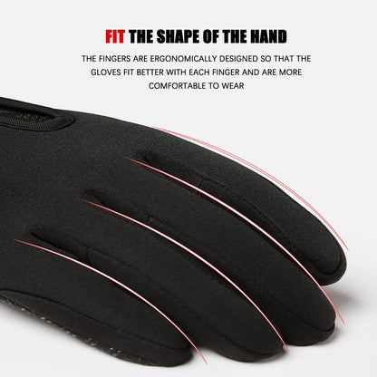Men Women Cycling Winter Warm Sport Gloves Touchscreen Outdoor Fishing Splash-proof Skiing Snowboard Nonslip Zipper Gloves