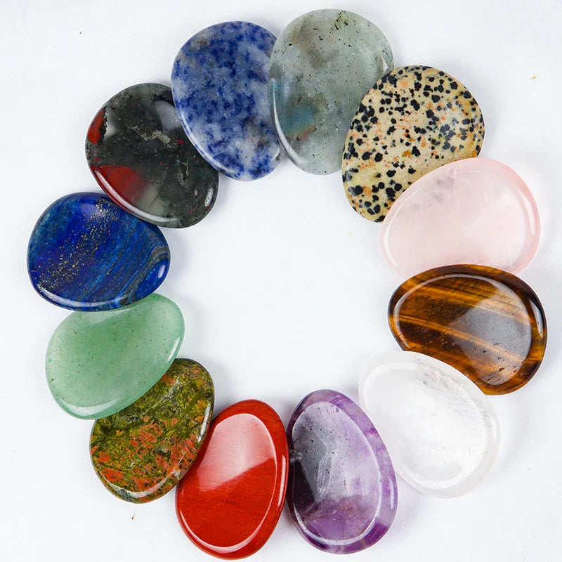 Face Gua Sha Tool Worry Thumb Stone Palm Gemstone Rose Quartz Hand Massage Skin Care Body Natural Crystal Mineral Beauty Product