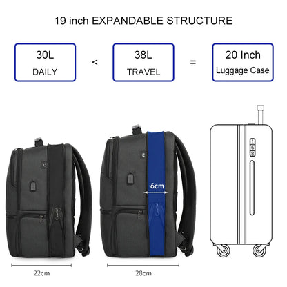 New Tigernu Women Laptop Backpack Fit 15.6-19 inch Expandable backpack Travel Women Female Backpack Anti thief Mochila With RFID