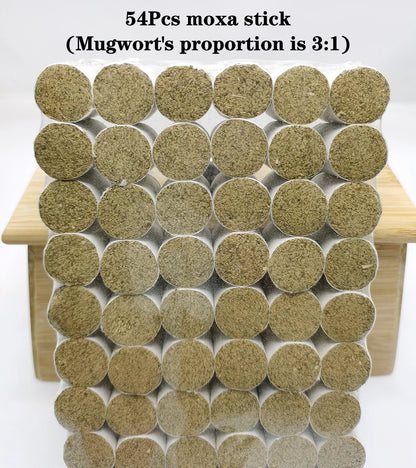 54Pcs Moxibustion Sticks Moxa Rolls Heating Acupunture Therapy Meridian Warm Massage Body Massager Wild Mugwort Argy Wormwood