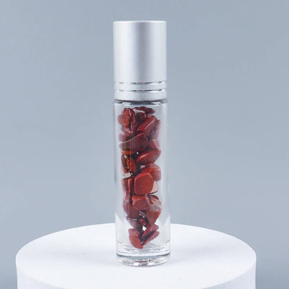 Crystal Jade Ball Roller Bottle Essential Oil Crushed Stone Natural Amethyst Healing Sphere Massage Around the Eyes Face Care