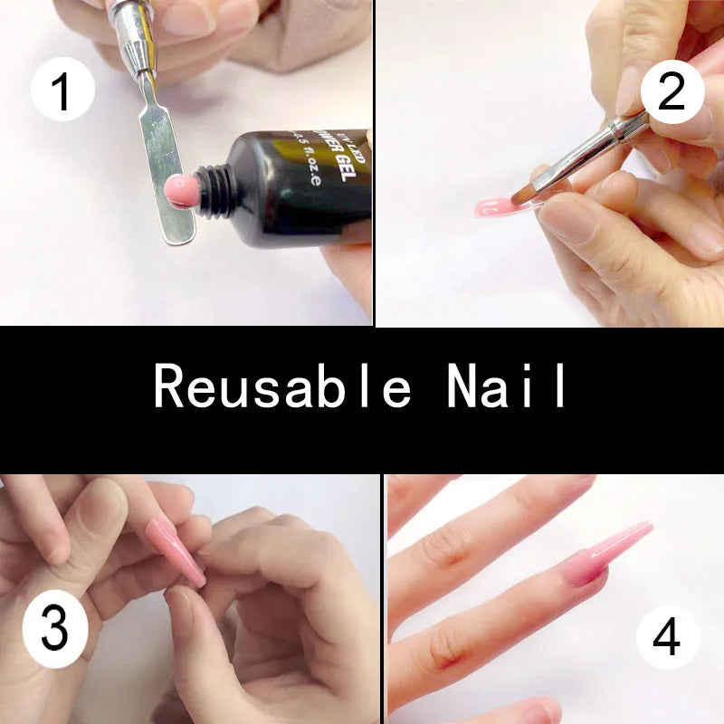 Poly Nail Gel Dual Forms Quick Building Extension Mold  Plastic Curve False Tips UV Builder Nail Art Tool