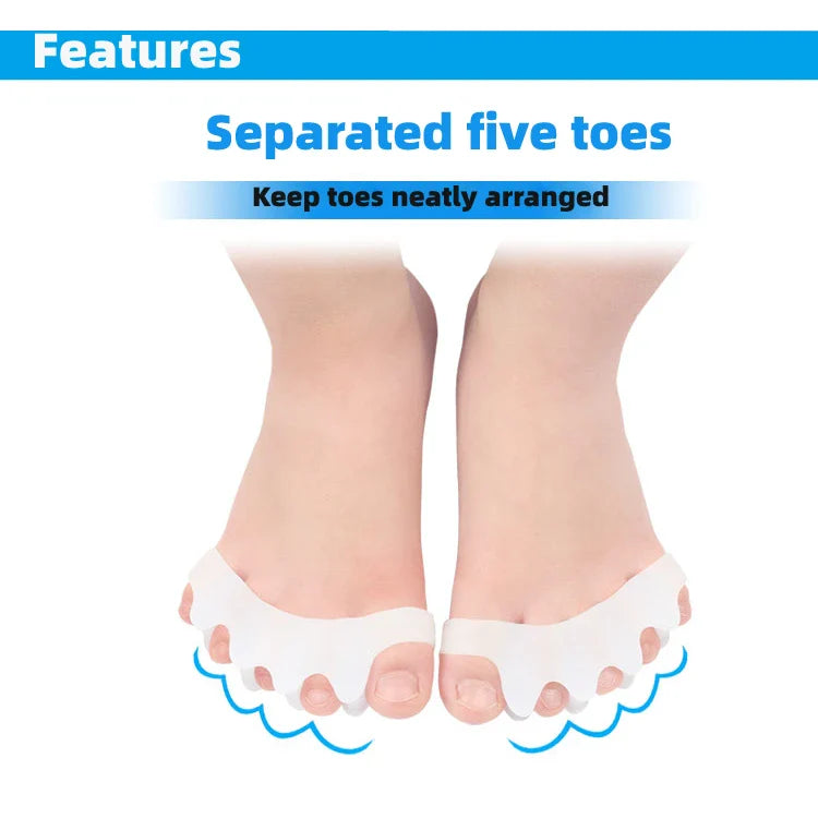 4pcs=2pairs Child Silicone Gel Foot Finger Toe Separator Thumb Protector Bunion Adjuster Hallux Valgus Pedicure For Kid