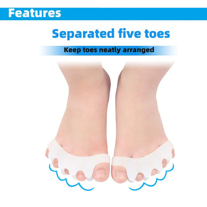 4pcs=2pairs Child Silicone Gel Foot Finger Toe Separator Thumb Protector Bunion Adjuster Hallux Valgus Pedicure For Kid