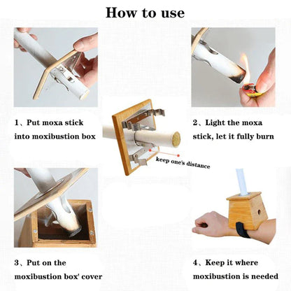 Wholesale  Moxibustion Bamboo Box Moxa Stick Holder Neck Arm Body Acupoint Massage Moxibuting Therapy Device Chinese Medical
