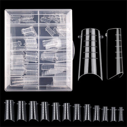 Poly Nail Gel Dual Forms Quick Building Extension Mold  Plastic Curve False Tips UV Builder Nail Art Tool