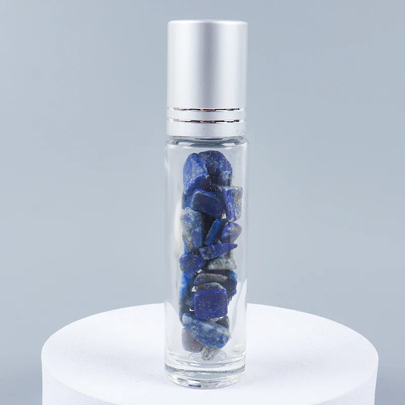 Crystal Jade Ball Roller Bottle Essential Oil Crushed Stone Natural Amethyst Healing Sphere Massage Around the Eyes Face Care