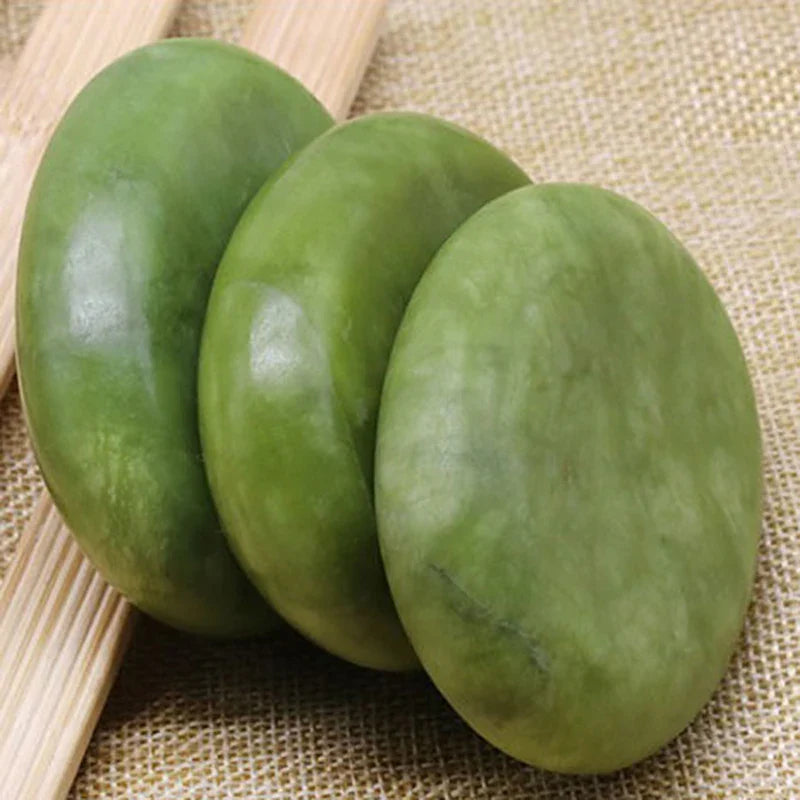 Natural Massage Stones Green Jade Stones Cold Rock For Spa Deep Tissue Massager