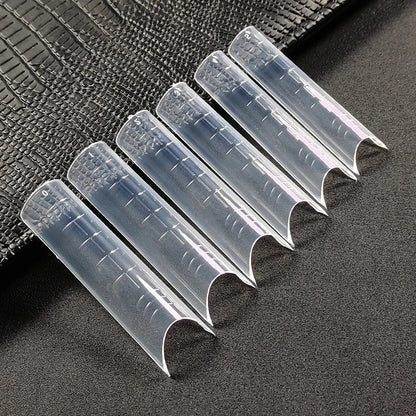 Poly Nail Gel Dual Forms Quick Building Extension Mold  Plastic Curve False Tips UV Builder Nail Art Tool