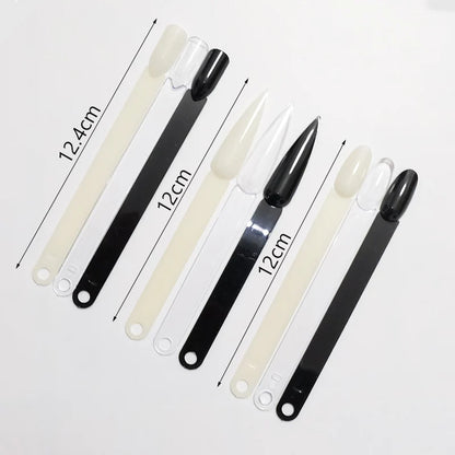 Nail Display Sticks Nail Swatch False Nail Tips Nail Gel Polish Practice Clear Natural Colors Display Board for Nail Art Tools