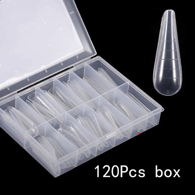 Poly Nail Gel Dual Forms Quick Building Extension Mold  Plastic Curve False Tips UV Builder Nail Art Tool