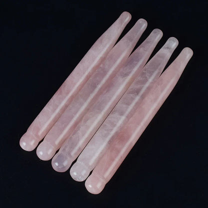 2Pcs Massage Eye Sticker Natural Rose Quartz Face Body Crystal Mineral Stone Massager Health Skin Care Gua Sha Tool Lifting Wand