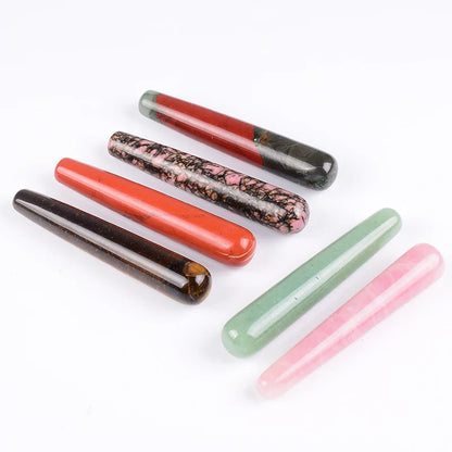Wholesale Massage Wand Yoni Natural Crystal Mineral Quartz Acupoint Pen Face Care Tool Relax Body Beauty Health Massagestick