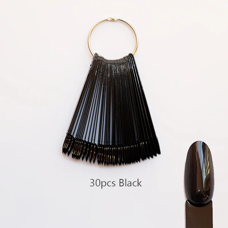 Nail Display Sticks Nail Swatch False Nail Tips Nail Gel Polish Practice Clear Natural Colors Display Board for Nail Art Tools