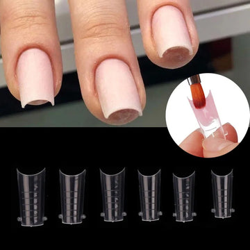 Poly Nail Gel Dual Forms Quick Building Extension Mold  Plastic Curve False Tips UV Builder Nail Art Tool