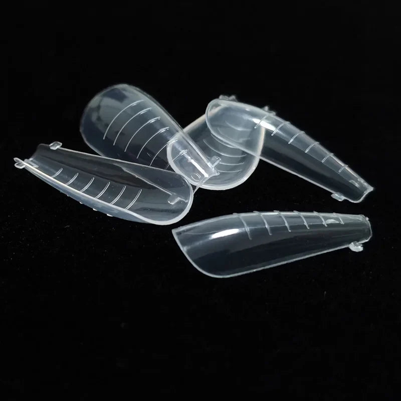 Poly Nail Gel Dual Forms Quick Building Extension Mold  Plastic Curve False Tips UV Builder Nail Art Tool