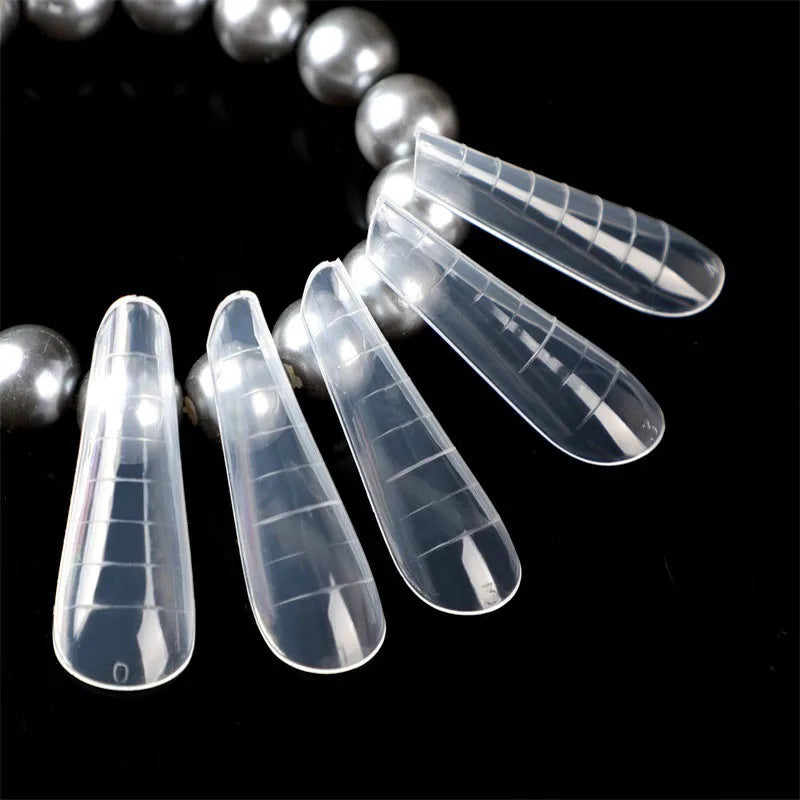 Poly Nail Gel Dual Forms Quick Building Extension Mold  Plastic Curve False Tips UV Builder Nail Art Tool