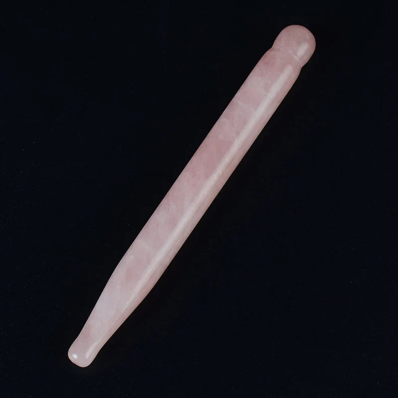 2Pcs Massage Eye Sticker Natural Rose Quartz Face Body Crystal Mineral Stone Massager Health Skin Care Gua Sha Tool Lifting Wand