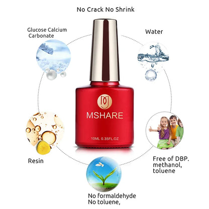 MSHARE Nail Transfer Foil Glue Gel Polish Nails Adhensive Transfering with Free foil Sticker