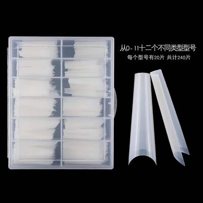 XXL Long Straight Square Shape Tips for Acrylic False Nail with Box Extra Long XL C Curve Tips Half Cover Nail Tip Manicure Tool