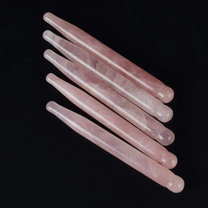 2Pcs Massage Eye Sticker Natural Rose Quartz Face Body Crystal Mineral Stone Massager Health Skin Care Gua Sha Tool Lifting Wand