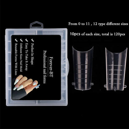 Poly Nail Gel Dual Forms Quick Building Extension Mold  Plastic Curve False Tips UV Builder Nail Art Tool