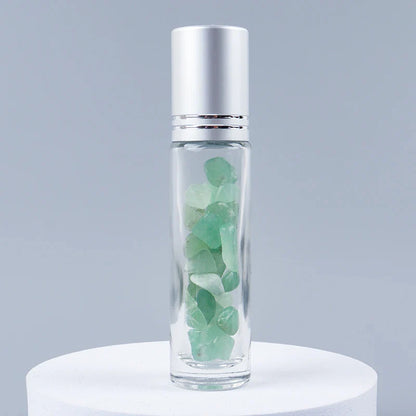 Crystal Jade Ball Roller Bottle Essential Oil Crushed Stone Natural Amethyst Healing Sphere Massage Around the Eyes Face Care
