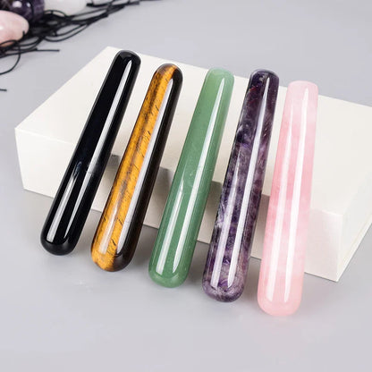Wholesale Massage Wand Yoni Natural Crystal Mineral Quartz Acupoint Pen Face Care Tool Relax Body Beauty Health Massagestick