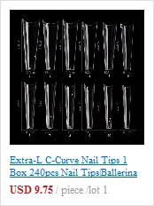 XXL Long Straight Square Shape Tips for Acrylic False Nail with Box Extra Long XL C Curve Tips Half Cover Nail Tip Manicure Tool