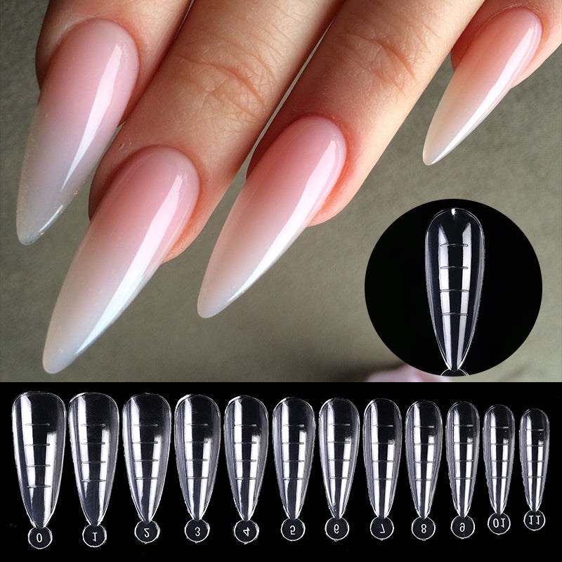 60Pcs Dual Nail Forms Extension Tips Mold Quick Buliding False Nails Short Almond Acrylic Upper Forms Diy Art Manicure Tool