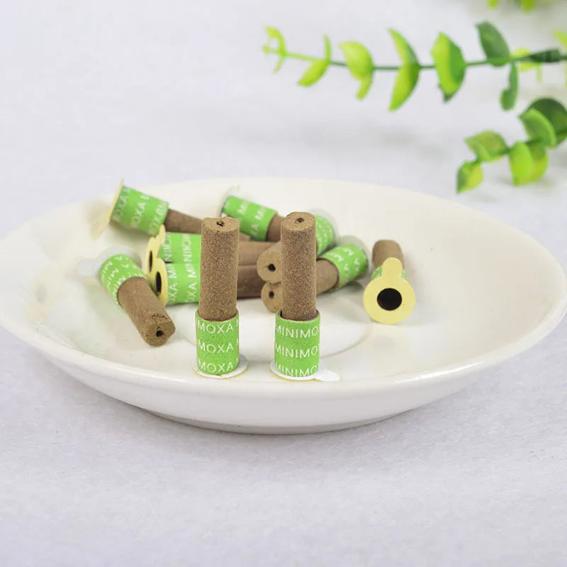 180Pcs Mini Moxibustion Sticker Moxa Stick Tube Mugwort Burner Heating Acupuntura Meridian Massage Therapy Health Care Warm Body
