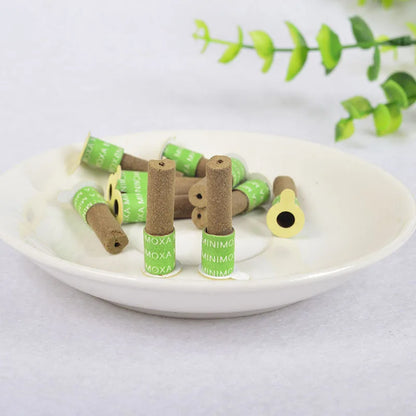 180Pcs Mini Moxibustion Sticker Moxa Stick Tube Mugwort Burner Heating Acupuntura Meridian Massage Therapy Health Care Warm Body