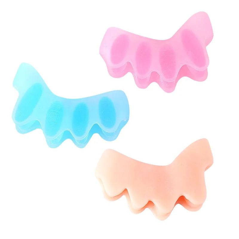 4pcs=2pairs Child Silicone Gel Foot Finger Toe Separator Thumb Protector Bunion Adjuster Hallux Valgus Pedicure For Kid