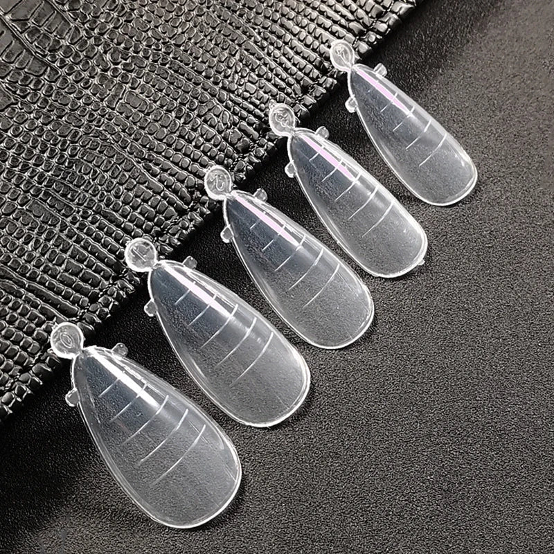 Poly Nail Gel Dual Forms Quick Building Extension Mold  Plastic Curve False Tips UV Builder Nail Art Tool