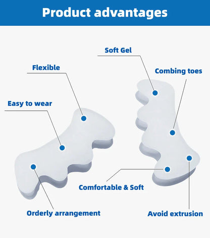 4pcs=2pairs Child Silicone Gel Foot Finger Toe Separator Thumb Protector Bunion Adjuster Hallux Valgus Pedicure For Kid