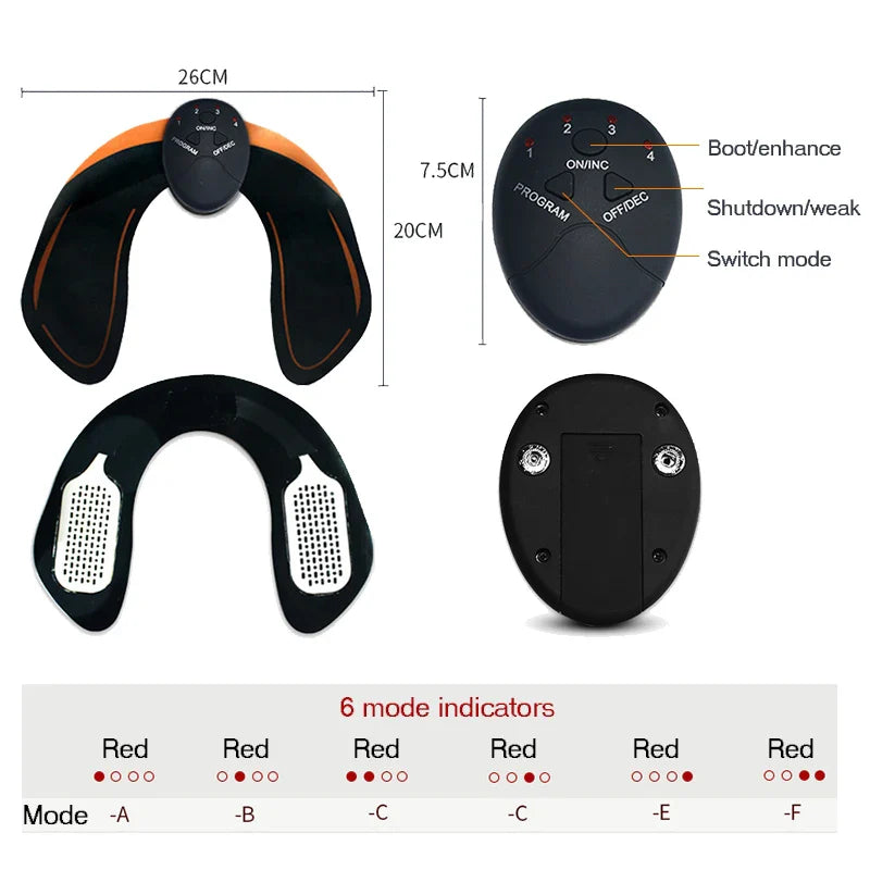 Electronic Abdominal Arm EMS Muscle Stimulator Body Slimming Hip Shaper Trainer Vibrating Massager Fitness Exercise Machine