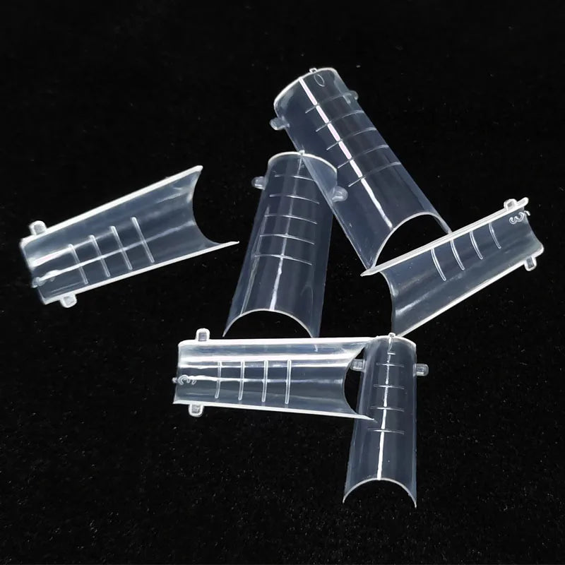 Poly Nail Gel Dual Forms Quick Building Extension Mold  Plastic Curve False Tips UV Builder Nail Art Tool