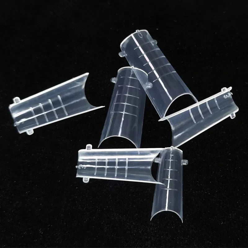 Poly Nail Gel Dual Forms Quick Building Extension Mold  Plastic Curve False Tips UV Builder Nail Art Tool
