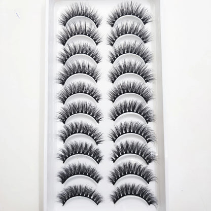20 Style 10 Pairs Natural 3d Mink Lashes Soft False Eyelashes Cross Messy Dense Eye Lashes Extension Makeup Faux Cils Maquillaje