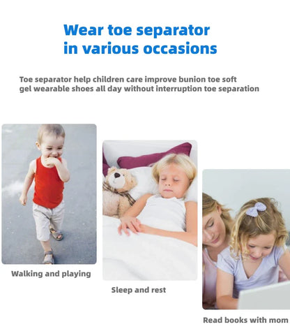 4pcs=2pairs Child Silicone Gel Foot Finger Toe Separator Thumb Protector Bunion Adjuster Hallux Valgus Pedicure For Kid