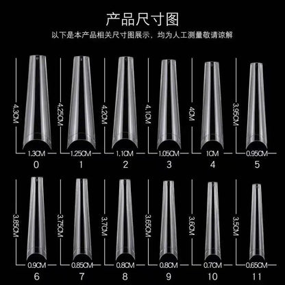 XXL Long Straight Square Shape Tips for Acrylic False Nail with Box Extra Long XL C Curve Tips Half Cover Nail Tip Manicure Tool