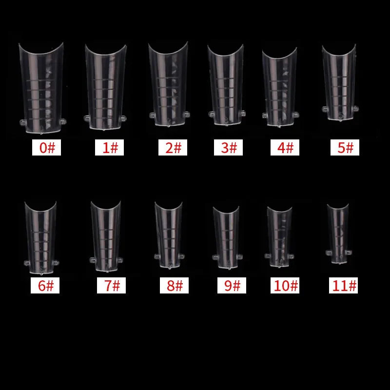 Poly Nail Gel Dual Forms Quick Building Extension Mold  Plastic Curve False Tips UV Builder Nail Art Tool