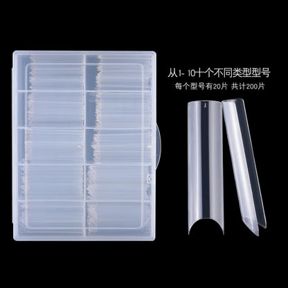XXL Long Straight Square Shape Tips for Acrylic False Nail with Box Extra Long XL C Curve Tips Half Cover Nail Tip Manicure Tool
