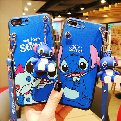 For iPhone 6 6s 7 8 X Xs Max XR 11 12 13 14 15 16 17 Pro Max SE Phone Case With Holder Rope