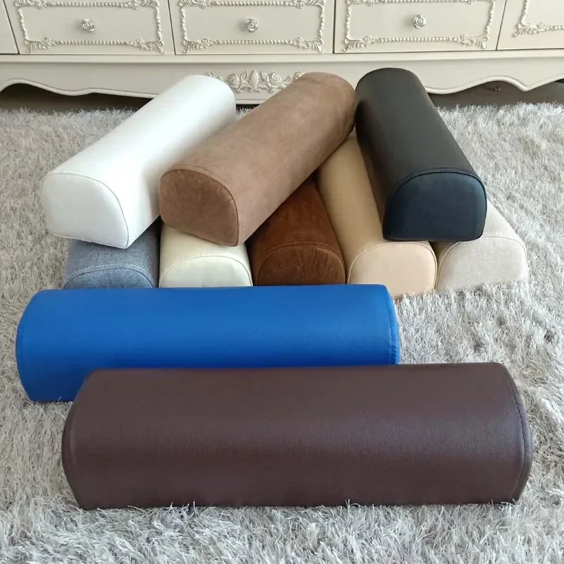 Half Moon Bolster Semi-Roll Pillow Ankle Knee Support Leg Elevation Back Lumbar Neck Pain Relief Density Foam Massage Bed Table