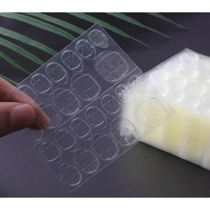 1/10/40/100sheets Nail Jelly glue Double Sided False Nail Art Adhesive Tape Glue Sticker Fake Nail Glue